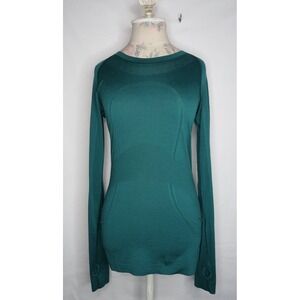 Lululemon Swiftly Tech Long Sleeve Top Women's 6 Teal Green Seamless Thumbhole